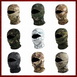 MZZ58 Pasamontañas de camuflaje, mascarilla táctica para motocicleta, juego de guerra, protección facial, casco de caza, gorra militar, máscara de calavera para Moto