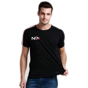 N7 Mass Effect 3 T-shirt Hommes Systèmes Alliance Emblème Militaire Jeu T-shirt Coton Hommes Livraison Gratuite En Gros Y19060601