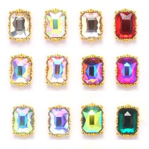 Decoraciones para uñas 100 unids/set piedras de cristal AB diamantes de imitación coloridos gemas brillantes 3D 12 patrones suministros de manicura al por mayor JE
