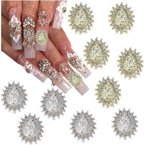 Décorations Nail Art 100pcs Vierge Marie Nail Charms San Judas Nail Art Decoations Kit Ongles 3D Métal Bouddha Religieux Manucure Accessoires 230619