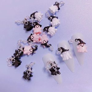 Décorations d'art d'ongle 10pcs Halloween alliage charmes mignon fantôme métal concepteur unique pour accessoires 3D