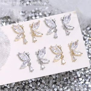 Décorations d'art d'ongle 20 PC/LOT Elf princesse alliage ongles décorations demi cristal fée aile strass pendentif breloques Semi-papillon ongles conseils ornement 231123