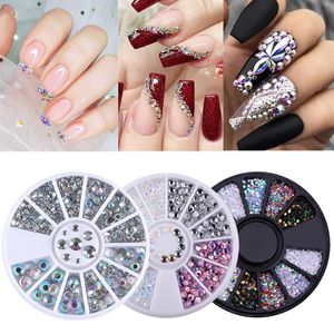 Décorations Nail Art 3 boîtes de strass en cristal AB sertis de couleurs mélangées, décoration d'ongles à dos plat 3D, pierres précieuses et breloques à faire soi-même, utilisées pour l'artisanat 231121