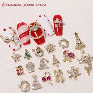 Decoraciones para decoración de uñas, 5 uds., dijes de circonio para uñas de Navidad, muñeco de nieve de lujo, alce de copo de nieve, árbol de campana pequeña, adorno de gemas para uñas, accesorios para decoración de uñas de año 231127