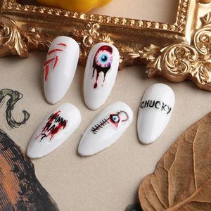 Decoraciones de arte de uñas gran patrón de horror atractivo pegatinas de globos oculares diseños de manicuras suministros pegatinas