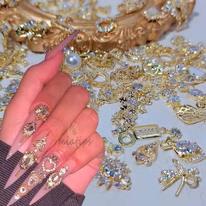 Nail Art Decorations Mix 30 Pcs Metal Manicure Nail Art Decoration Charm Golden Silver Alloy Jewelry Variety of Styles Random Mixed Nail Accessories 230830