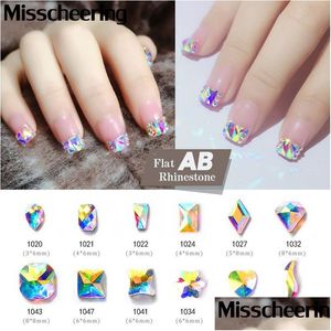 Nail Art Decoraciones Shiny Crystal Rhinestones para uñas Ab Colorf 3D Flatback Glass Gems Jewelry Glitter Diy 30 Designs Drop Delive Dhlta