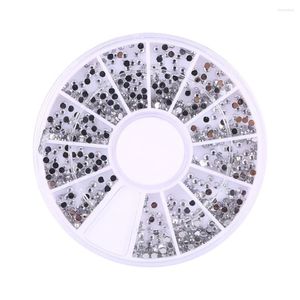 Nail Art Decorations Wholesale-1800pcs Silver 1,5 mm Décoration Diamante Wheel Wheel Beauty Beauty Manucure Stickers Ongle