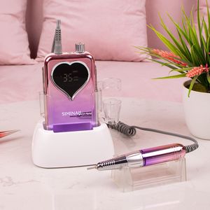 Nail Art Equipment SIMINAIL Professional Nail Drill Machine 35000RPM Portable Electric Nail File Rechargeable Manicure Machine Set Efile Bit Kit 230325