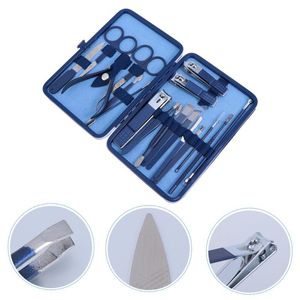 Kits d'art de ongles 18pcs Outils de manucure professionnels Kit portable Clipper avec étui