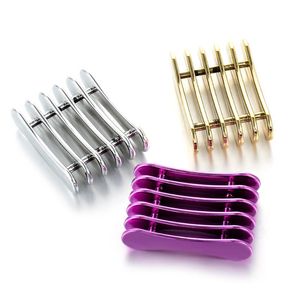 Kits de decoración de uñas, 5 rejillas, portaescobillas, acrílico, plata, oro púrpura, estante de exhibición, soporte de exhibición, herramientas de manicura de plástico