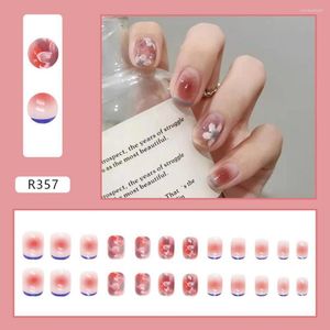 Kits de arte de uñas Uñas francesas de moda para mujeres Estilo simple rosa Ins Acrílico falso Consejos completos Prensa falsa en accesorios para citas