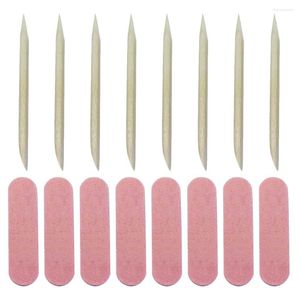 Kits de arte de uñas Limas de pedicura Palos de madera Herramienta Manicura Cutícula Stick Naranja Uña Bufferpicks Mininails Pick Block