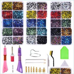 Kits d'art d'ongles Kits d'art d'ongles Fix Strass Eu ou Us Plug Applicator 7 Conseils Cristal Verre Strass Iron-On Wand St Homeindustry Dheum