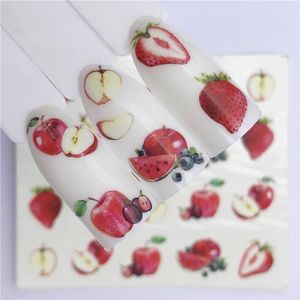 Nail Art autocollant de transfert d'eau fruits d'été motif de gâteau aux fraises accessoires A987