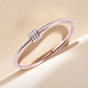 Bracelet à ongles Bracelet Bijoux de créateur Luxe Classique Mode Diamant Or Argent Acier inoxydable Manchette Noeud Bracelet pour Femmes Hommes Mariage Fiançailles