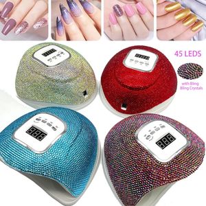 Lámpara secadora de uñas para manicura Gel UV profesional con diamantes de imitación 54 LED secado de esmalte SunX5 Lampara de Unas 240229