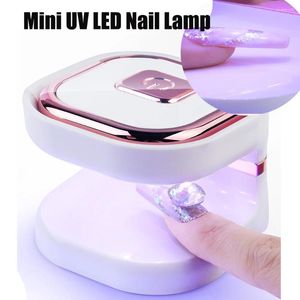 Séchoirs à ongles 6W mini lampe de séchage en or rose avec 4pcs perle légère portable UV UV Fast Dryer Gel Polish Manucure Tools
