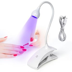 Séchoirs à ongles Led UV Nail Lights Sèche-lampe à ongles ultraviolette Mini flexible Clip-On Desk Touch Screen Control Gel Curing Manucure Tools 230325