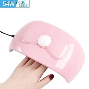 Séchoirs à ongles Lulaa Pink Bow-not ongles lampe à séchage Light UV Light for Gel Nails Accessoriea Tools 54W Manucure Professional Photo Machine Y240419RSE4