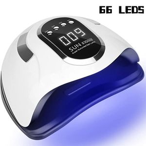 Nail Dryers Sun X10 Max UV LED Nail Lamp for Fast Drying Gel Nails Polish 66 LEDS 280W Nail Dryer Professional Manicure Salon Tool 230516