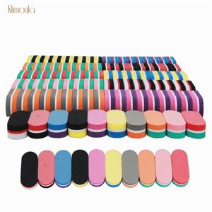 Limes à ongles 200 pièces Mini éponge tampon bloc polissage ponçage outils professionnels Double face 10 couleurs petit 220922