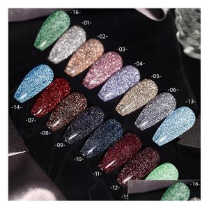 Gel de uñas 10Ml 16Color Estrellas deslumbrantes Chispas Diamantes rotos Brillos Laca Uv Barniz Soak Off Manicura Arte Polaco Pegamento Uñas Dr Dhq6O