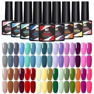 Gel de uñas 4 PCS 8.5ml Juego de esmaltes de uñas de gel Semipermanente Soak Off Glitter Kit de barniz clásico Necesario Lámpara LED UV Base Top Coat laca 230717