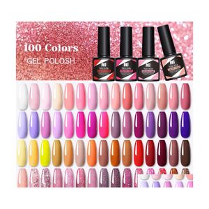 Nail Gel 8.5Ml Glitter Uv Polish 100 Colors Spring Summer Color Varnishes Sequins Soak Off Hybrid Lacquers Varnish Colorf Nails Diy Dho4I