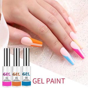 Nail Gel Art Polish Kit Soak Off UV/LED Diseños semipermanentes Tinta Pintura Barniz Color Salón Laca K5O7