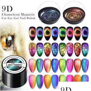 Nail Gel Beauté Lemooc 9D Cat Eye Laser Shining Colorf Uv Polish Soak Off Led Magnet Art Laque Vernis Goutte Livraison Santé Dhdr8