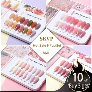 Nail Gel SKVP Gel Vernis à Ongles Kit 8pcsset Nail Kit professionnel ensemble Semi Permanent UV Vernis Conception Nail Art Gel 8ML Vernis À Ongles Cadeau 230717