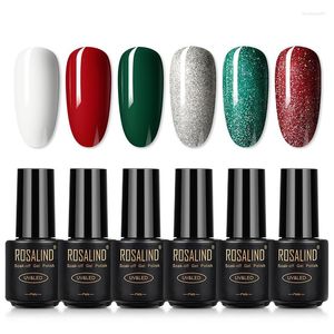 Gel à ongles vernis doux UV LED 6 pièces ensemble de colle de couleur de noël Art semi-permanent pothérapie