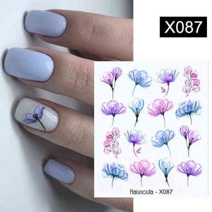 Nail Gel Toy Harunouta Spring Water Calcomanía y pegatina Flor Hoja Árbol Verde Simple Verano DIY Slider para manicura Arte Marca de agua 0328