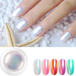 Nail Glitter 1 boîte de poudre de coquille de perle Aurora Nails Ice effet irisé Art Pigment sirène miroir Chrome