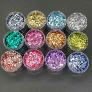 Nail Glitter 10g/Bag Holographic Pure Shiny Flakes Sparkly Chunky Iridescent Gold Silver Metallic Mermaid Art Powder Sequinse