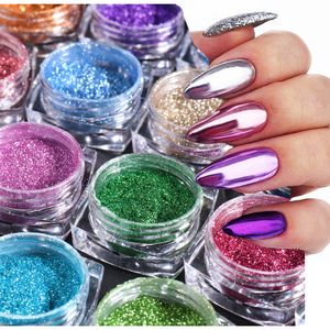 Nail Glitter 23pcs Chrome Powder Set Sparkly Gold Metallic Mirror Effect Fine Dust Reflective Art Polish Decor NTMCB0123 230802