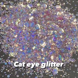 Nail Glitter 500g Cat Eyes Glitter Shine 12Colors Pink Bule Silver Hexagon Craft Nail Wholesale Bulk Sequin Polish DIY Epoxy Resin Slime 230302