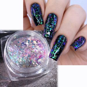 Nail Glitter Crystal Fire Opal Flakes Sequins Purple Holographic DIY Chrome Powder For Nails Manicure Paillettes Prud22
