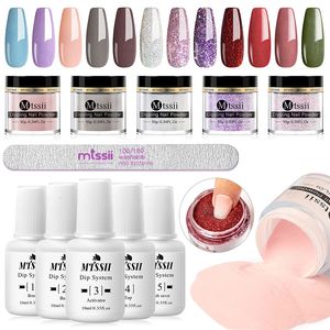 Nail Glitter US Warehouse Dipping Nail Powder Set Liquid System Clear Dip System Tools Kit de polvo acrílico sin lámpara Cure Nail Art Tools 230717