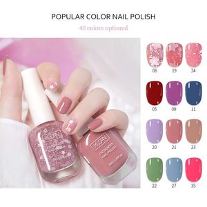 Nail Polish 40 Colors Nail Polish Nobake Long Lasting Waterbased Tearable Quick Dry Not Easy To Fade 10ml Semipermanent Varnish Nail Art 231016