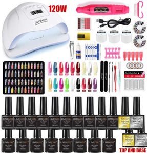 Set de manicura de esmalte de uñas con secador de lámpara LED para extensiones de Kit de acrílico semipermanente T2210245964952