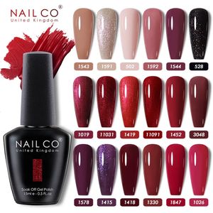 Nail Polish NAILCO 15ml Gel Semipermanent Hybrid Varnish Black Red Color Art UV Supplies For Professionals 231020