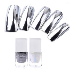 Vernis à ongles argent miroir vernis métallique manucure Art couche de base décoller le métal