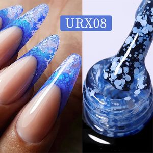 Vernis à ongles UR SUGAR 7ml Gel flocon de neige UV LED Semi Permanent bleu vert rose blanc paillettes ongles Art Design vernis 231020