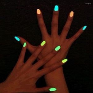 Vernis à ongles en gros - 10pcs fluorescent non toxique fluorescent Glow Glow dans le vernis noir art de peinture laquer brillante pour la dame