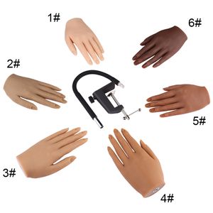 Nail Practice Display Femme Silicone Fake Hand Model with Table Clip False Nails Art Practice Hands Real Mannequin Female Model Display Insert 230619