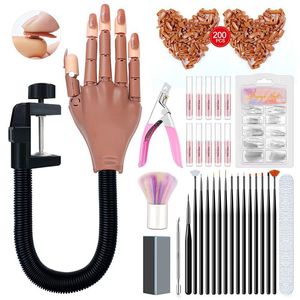 Nail Practice Hand Set Outil de manucure réglable Main d'entraînement Flexible Mobile False Fake Hands