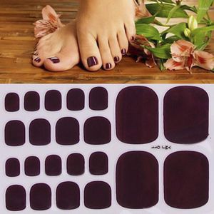 Autocollants pour ongles 22 conseils couleur unie autocollant pour ongles orteil complet enveloppe Art auto-adhésif faux conception manucure pour femmes filles