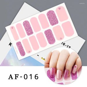 Pegatinas de uñas Rosa brillante Venta al por mayor Suministro de esmalte 3D Calcomanías de manicura Cubierta completa para uñas
